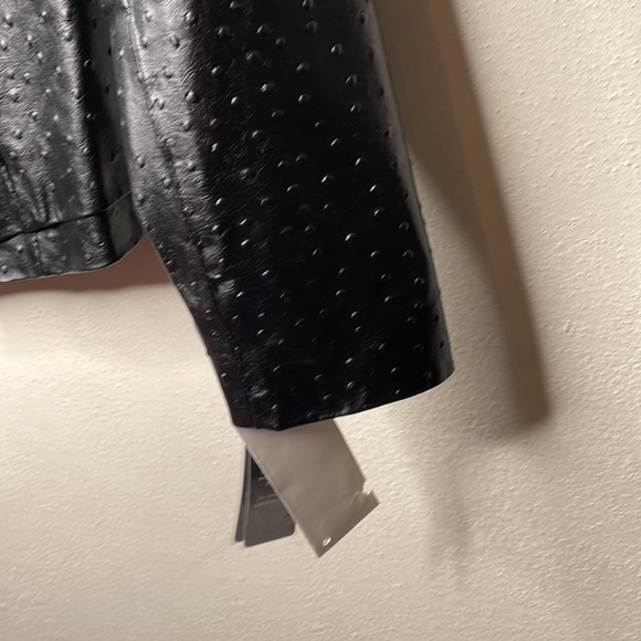 Hal rubenstein ostrich embossed black leather jacket, blazer, size large w/tags - Picture 3 of 9